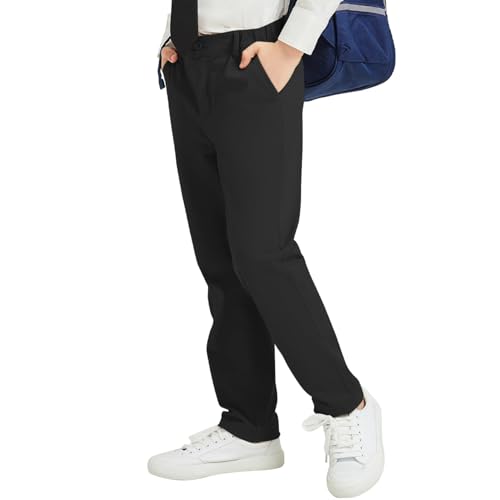 QBK Relaxed Fit Stretch School Uniform Pant Chino Pants for Toddler to Youth Boys and Girls