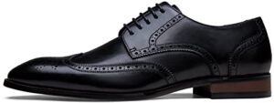 Jousen Men's Dress Shoes Leather Wingtip Formal Business Oxford Shoes Brogue Retro Derby Dress Shoes for Me