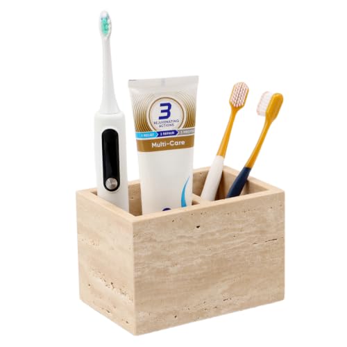 Natural Stone Toothbrush Holder with 2 Slots