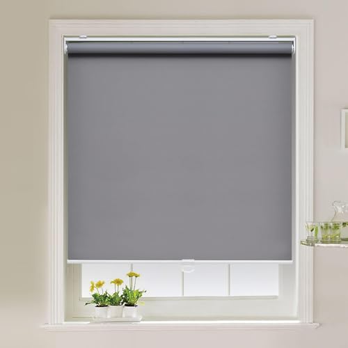 Grey | Black Out Window Shade with Spring System
