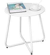juserox Outdoor Table Small Patio Side Table, Round Metal Side Table, Weatherproof, Portable, Out...
