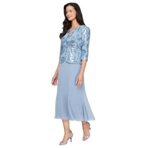 Alex Evenings Women's Tea Length Jacket Dress