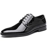 DECARSDZ Mens Classic Formal Oxford Lace Up Wedding Pointed Toe Dress Shoes Black