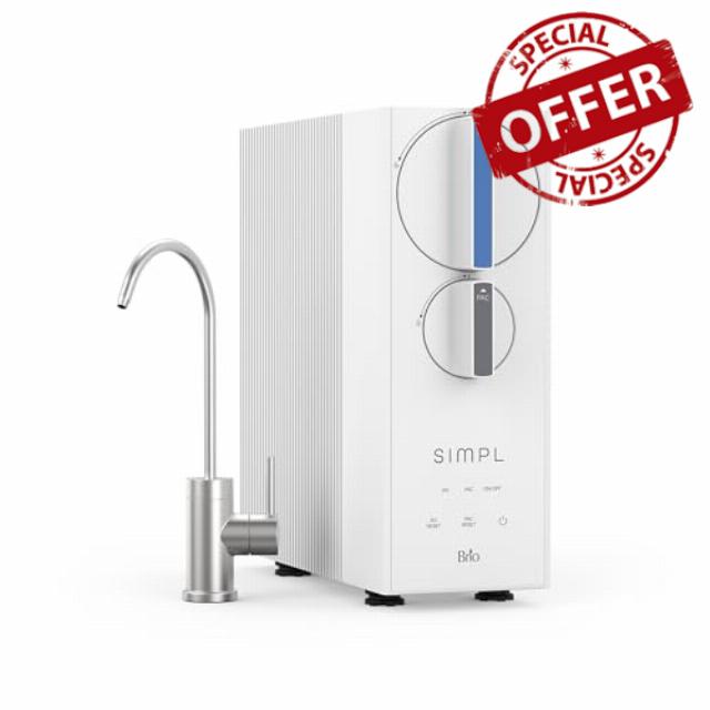 Brio SIMPL Reverse Osmosis Tankless Water Filter System for Clean Drinking Water | 4-Stage Undersink 0.0001 Micron RO Filtration | Reduces PFAS