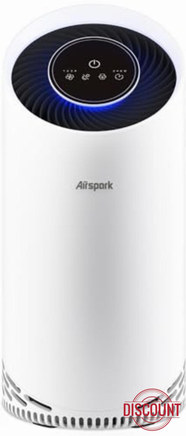 Air Purifiers for Home Large Room Bedroom Up to 2400 Ft² with 4-Stage Ture HEPA. Airspark Air Filter Captures 99.99% Dust Smoke Pollen Daner. Air Cleaner for Pet Hair Odor Eliminator 22dB Night Ligh