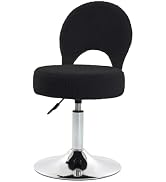 Manyday Adjustable Small Vanity Chair, 360° Swivel Vanity Stool with Folding Back for Teenager, C...