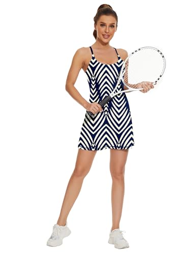 2-in-1 Golf Workout Dress with Built-in Bra & Shorts Pockets