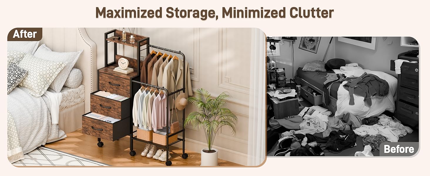 dresser with clothes rack-3