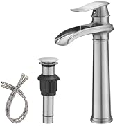 BWE Bathroom Vessel Sink Faucet Waterfall Spout Single Handle One Hole Oil Rubbed Bronze Tall Ves...