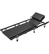 Big RED Rolling Mechanic Stool with Tool Tray, Pneumatic Garage Seat, Adjustable Height Form 17"-...