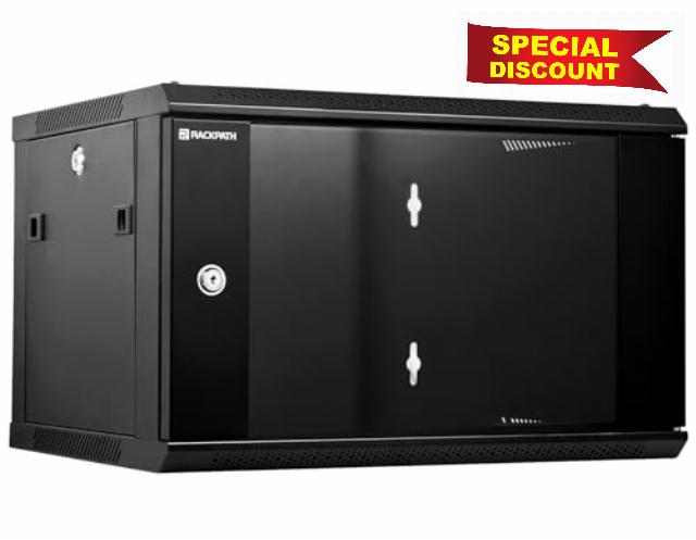 RackPath 6U Wall Mount Network Rack Cabinet – Quiet Cooling Fan