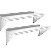 Chingoo Double Overshelf 2 Tier Stainless Steel Shelf 12 x 36 Inch, Weight Capacity 330lb for Pre...