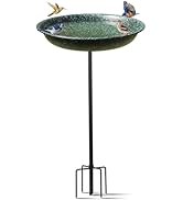 Yiabivo Heated Bird Bath for Outdoors,75W Bird Bath Water Heater Bird Bath Deicer,Heated Bird Bat...