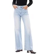 ONESO Wide Leg Jeans for Women High Waisted Stretchy Baggy Jeans BBL Loose Fit Tummy Control Deni...