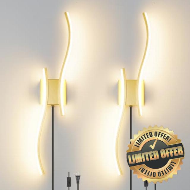 Daunton Modern Plug in Wall Sconce Set of 2