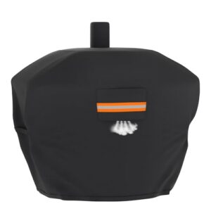 47" L x 29.5" W x 42" H Heavy Duty 420D Waterproof Charcoal Drum Smoker and Grill Cover for Oklahoma Joe's Bronco 18 in Drum Smoker with Air Vents Reflective Strip