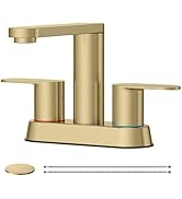 BWE Matte Black Bathroom Faucets, 4 Inch Centerset Faucet for Bathroom Sink 2 or 3 Hole Basin, 2-...