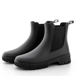 Women's Short Rain Boots Waterproof Chelsea Rain Boots For Ladies