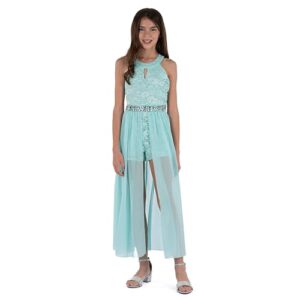 Speechless Girls' High Neck Romper Maxi Walk-Through Party Dress