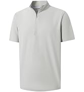 M MAELREG Golf Shirt for Men Zipper Waffle Texture Moisture Wicking Dry Fit Collared Lightweight ...