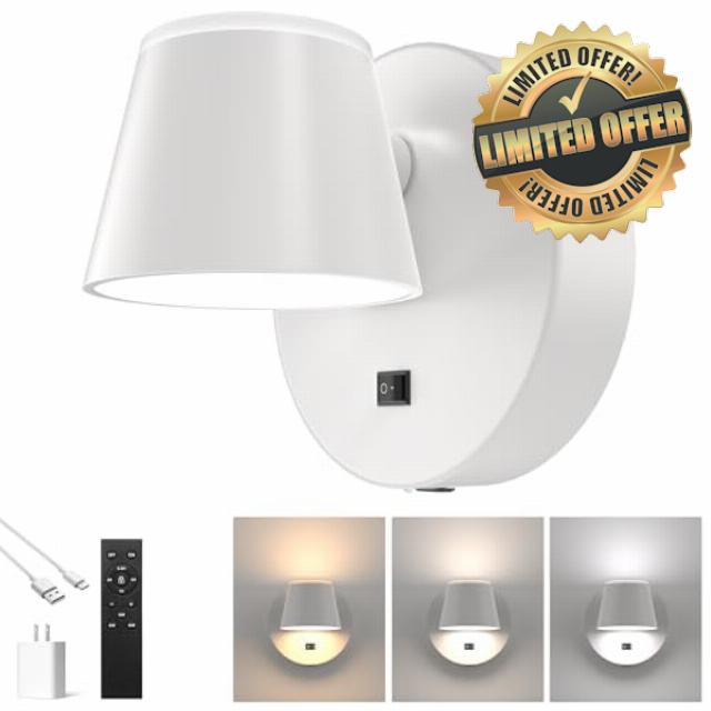 URSOLA Battery Operated Wall Sconce with Remote