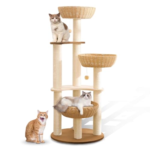 3Cat Nests Manual Hand Woven Multilevel Huge Paws Pals Cat Tree
