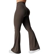 YEOREO CoreFlex Flare Scrunch Leggings for Women V Cross Waist Bell Bottom Yoga Pants Tummy Contr...