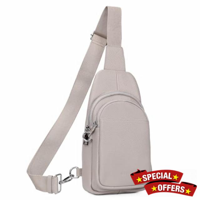 befen Genuine Leather Sling Bag for Women Anti-Theft Crossbody Chest Bags Fanny Packs for Travel with RFID Card Slots