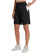 baleaf Women's 7" Bermuda Shorts Athletic Running Long Shorts High Waisted with Zipper Pockets Wo...