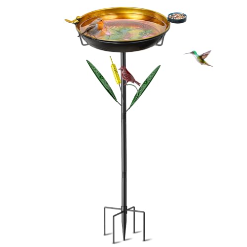 Removable Birdbath Birdfeeder | Upgrade Stable 5-Prong Stake