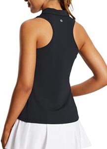 baleaf Women's Golf Shirts Tank Tops Sleeveless Tennis Polo Racerback with Zipper Collar Athletic Tanks Quick Dry