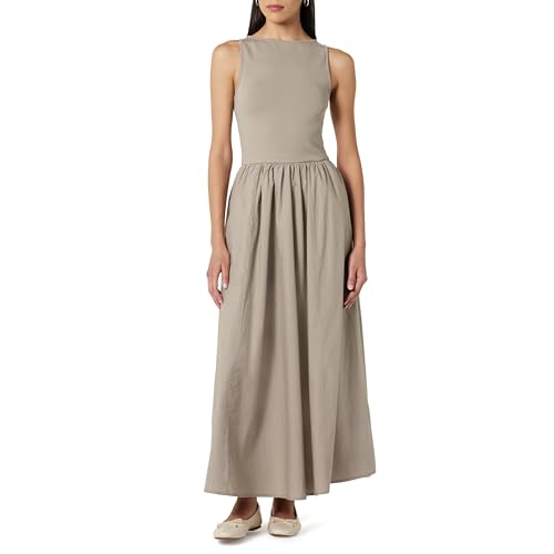 The Drop Womens Dia Mixed Fabric Midi Tank Dress