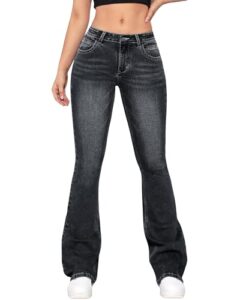 Womens Low Waisted Flared Jeans Stretch Denim Bell Bottom Pants Vintage 70s Retro for Women Comfortable Casual & Work Pants