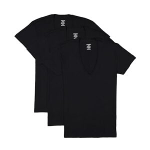 2(X) IST Men's Essential Cotton Slim Fit Deep V-Neck T-Shirt 3-Pack