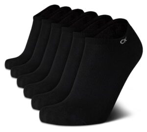 Calvin Klein Womens No Show Socks - 6 Pack Breathable Cotton Blend Athletic Performance Low Cut Running Socks for Wome
