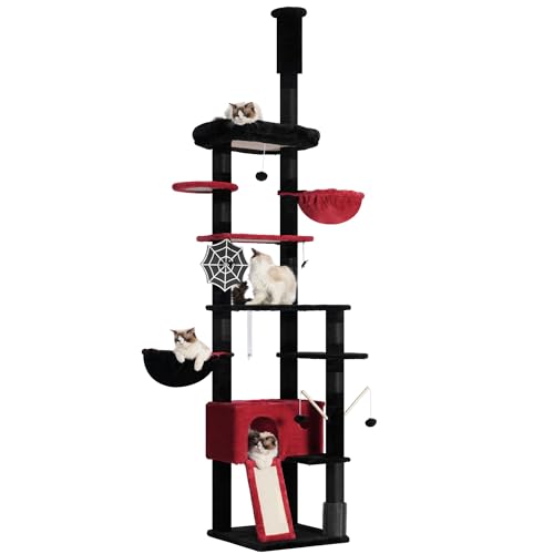 98.4-110.2 Inches Floor to Ceiling Cat Tree-Adjustable Height