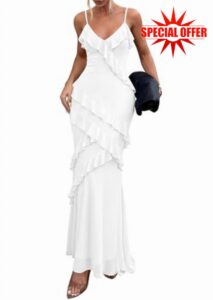 PRETTYGARDEN Women 2026 Wedding Guest Cocktail Maxi Dress Spaghetti Strap Sleeveless V Neck Bodycon Mesh Party Summer Outfits