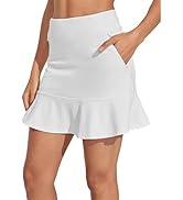 Womens Golf Skirts 17"/19" High Waisted Tennis Skirt for Women with Shorts Pockets Ruffle Pleated...