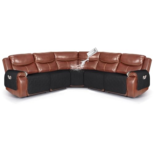 Waterproof 5-Piece Sofa Covers for L Shape Sectional Sofa Corner Seater Washable Slipcover for Pets