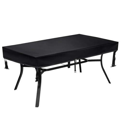 Black | UPF50+ 600D Thick patio table covers for outdoor furniture stainproof
