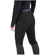 Rianclud Women's Horse Riding Pants Stitching High Waisted Pants Knee-Patch Schooling Tights Full...