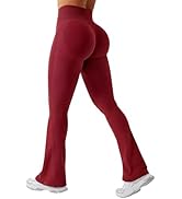 YEOREO Boost Mini Flare Leggings Womens Workout Booty Lifting Leggings Hidden Scrunch Seamless Li...