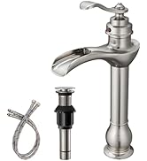 BWE Vessel Sink Faucet Oil Rubbed Bronze Bathroom Faucet with Pop Up Drain Assembly and Supply Ho...