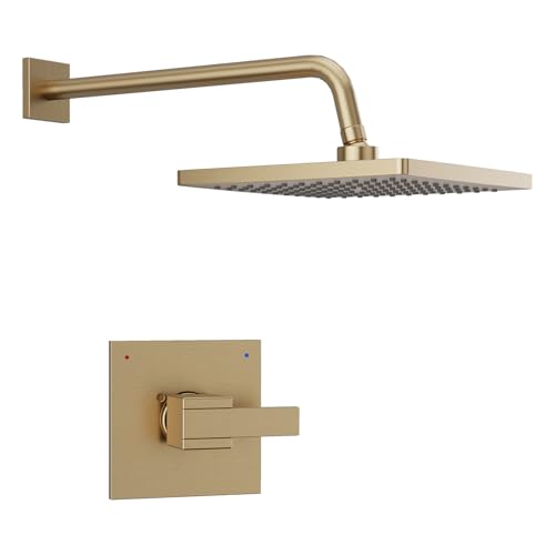 10-Inch Brushed Gold Shower Head and Handle Set
