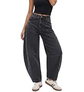 BlueMoment Barrel Jeans for Women High Waist Pants Trendy Baggy Wide Leg Y2k Vintage Denim Pants ...