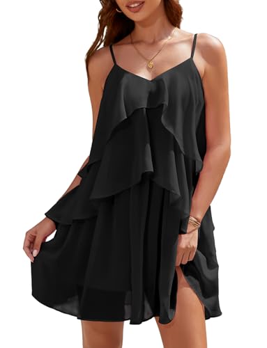 DRESSTELLS Women's Cocktail Ruffle Tiered Dresses