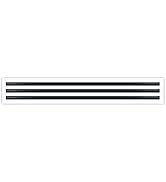 BUILDMART - 24" Linear Slot Diffuser - (3 Slot) Triple Slot - White Decorative Air Vent - Modern ...