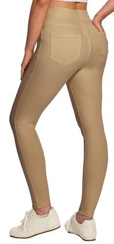 IUGA Stretchy Jeans for Women High Waist Jeggings Tummy Control Skinny Jeans Pull on Leggings with Pockets Trendy Casual