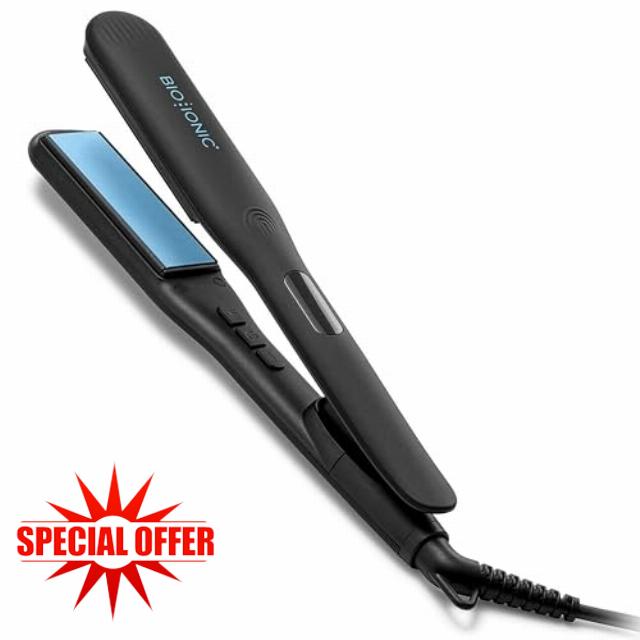 Bio Ionic OnePass Styling Flat Iron - Moisturizing Heat Hair Straightener with Silicone Speed Strips