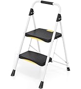 Urackify 2 Step Ladder, Heavy-Duty Pass 800lb Capacity Test, Wide Anti-Slip Steps & Secure Handra...